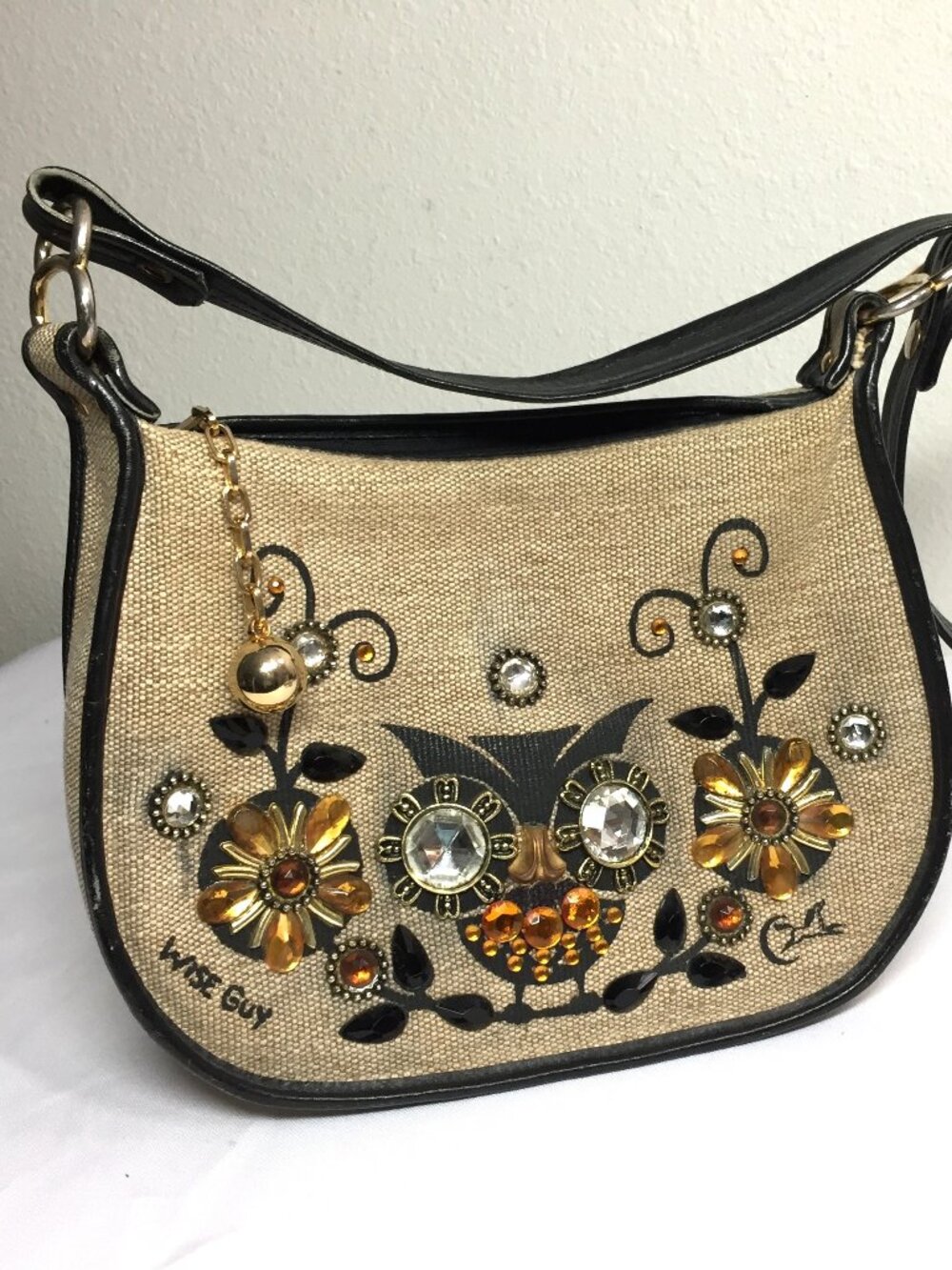 Vintage Enid Collins Purse Owl Wise Guy Handbag Jeweled